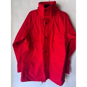 Vintage REI Stormfront PKA Unisex Red‎ Rain Jacket Hooded Anorak Outdoor XS